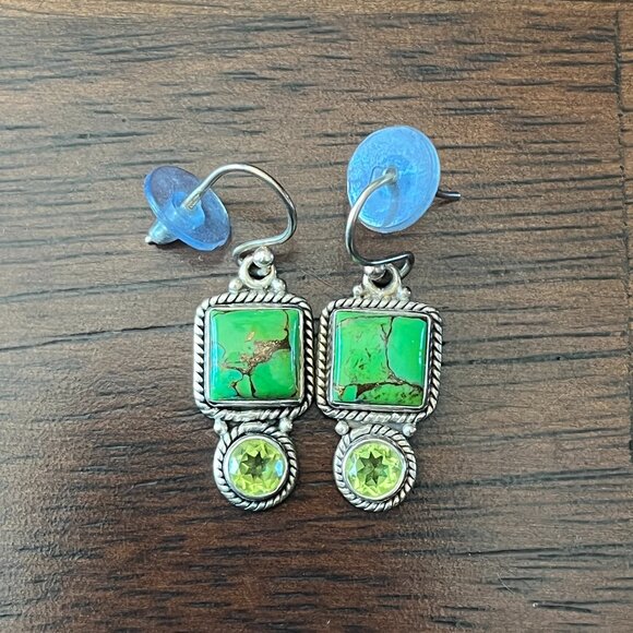 925 Silver and Peridot Earrings - Picture 1 of 5
